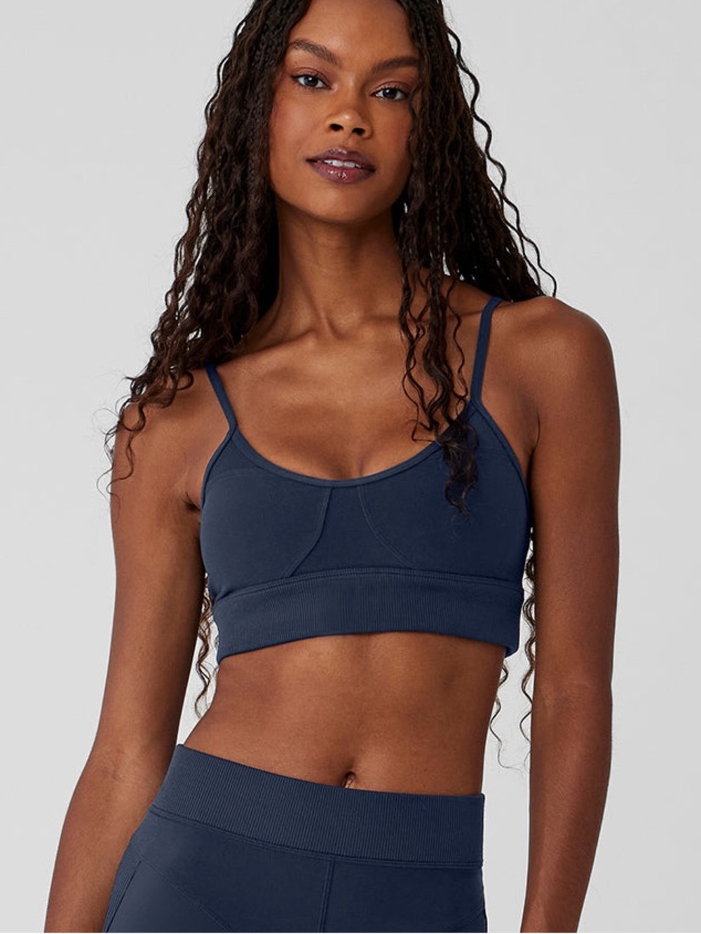 Alo Head Start Bra Navy Size Small NWT